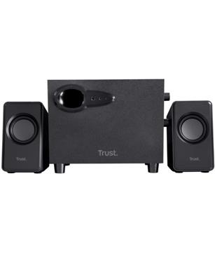 SET ALTOPARLANTI SPEAKERS 2.1 18W PICCO (9W RMS) CON SUB WOOFER LEGNO - TRUST AVORA - NERO