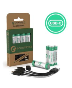 BATTERIE ECO-FRIENDLY RICARICABILI AA2550 4pz ECOSTRYKE (ESRB2-01-04R)